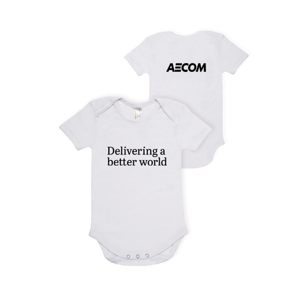 Baby Short Sleeve Romper White AECOM Merchandise Store   ACM026 